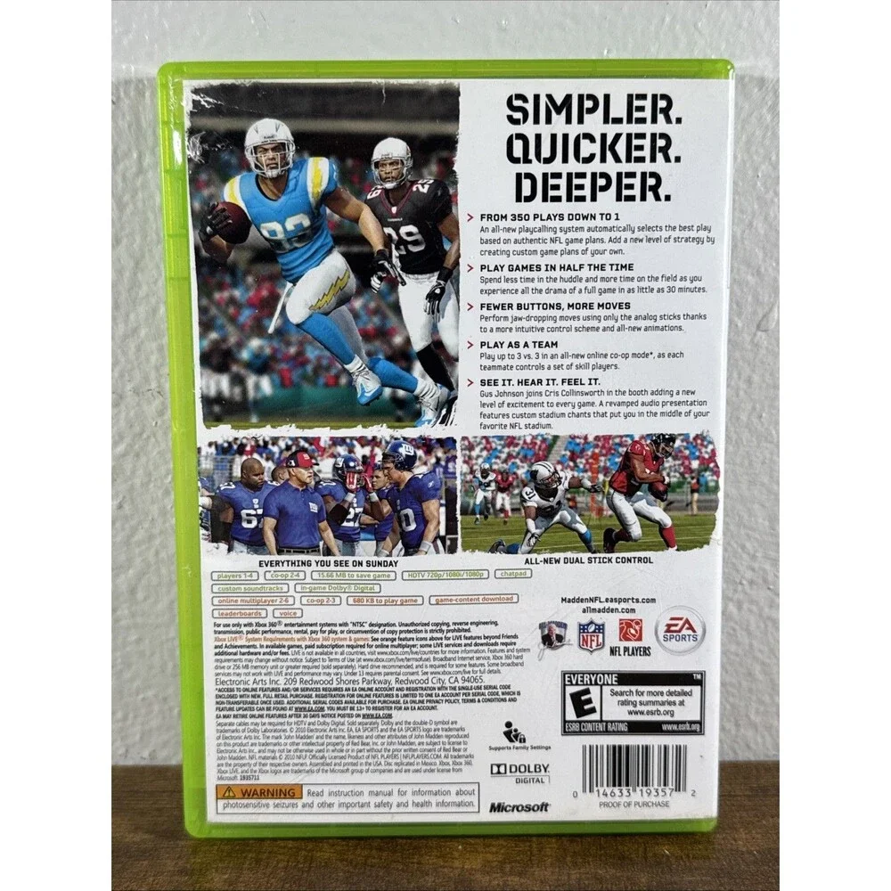 Madden NFL 11 (Xbox 360) CIB COMPLETE & TESTED